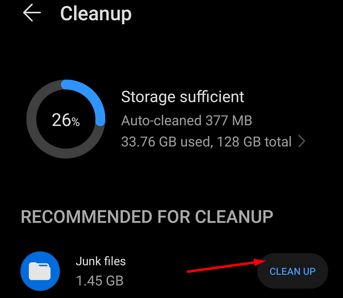 očistite junk datoteke na android telefonu