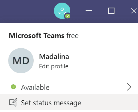 Állítsa be a Microsoft Teams állapotüzenetét