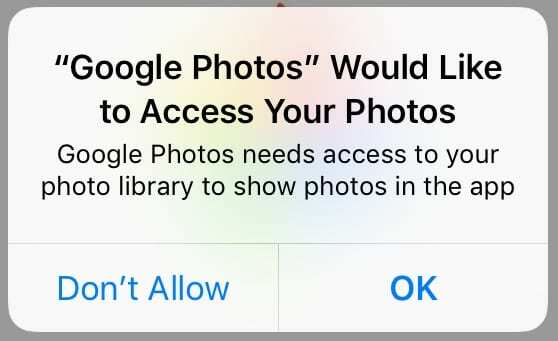 Autoriser l'accès aux photos pour Google Photos