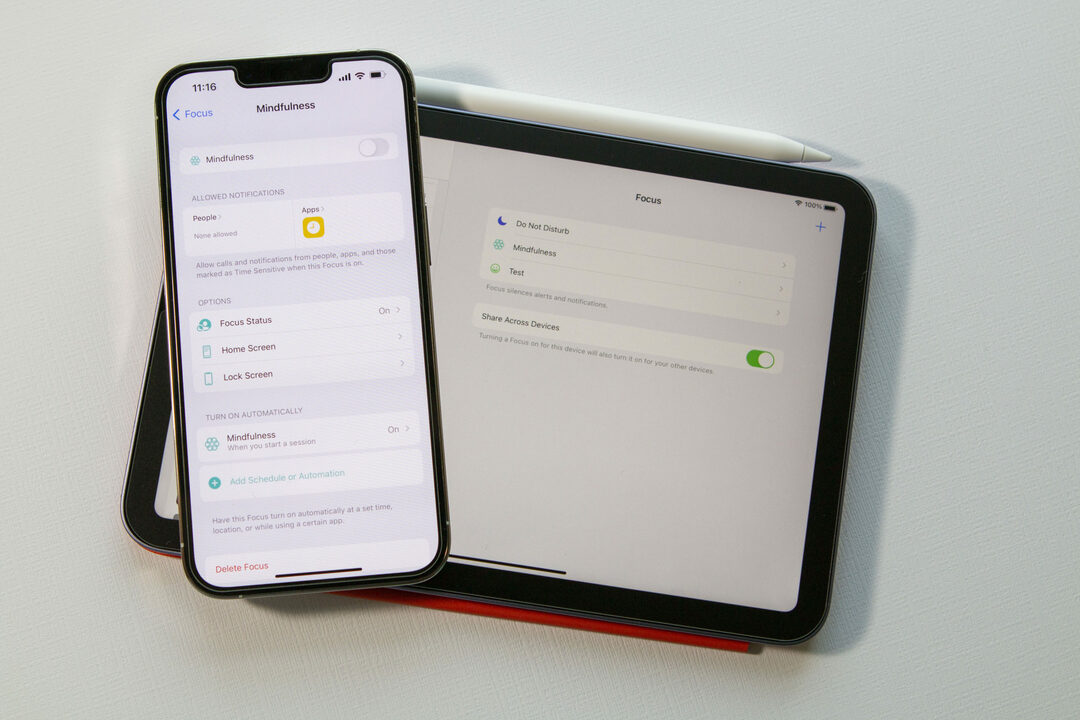 Tarkennustilan käyttäminen iOS 15:ssä - 3