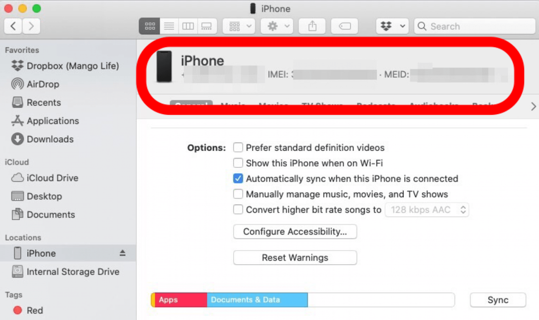 temukan imei iphone Anda di finder dengan nama iphone