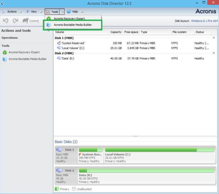 Acronis Disk Director