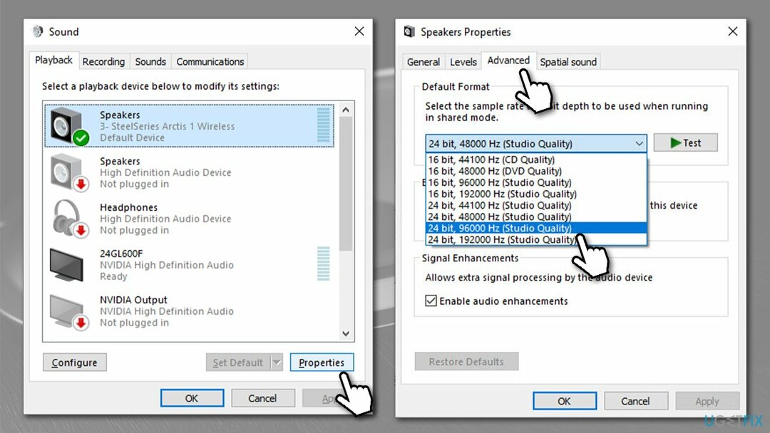 Elija una frecuencia de sonido diferente