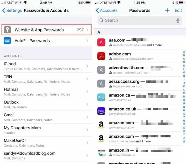 Safari-Passwortliste-iPhone