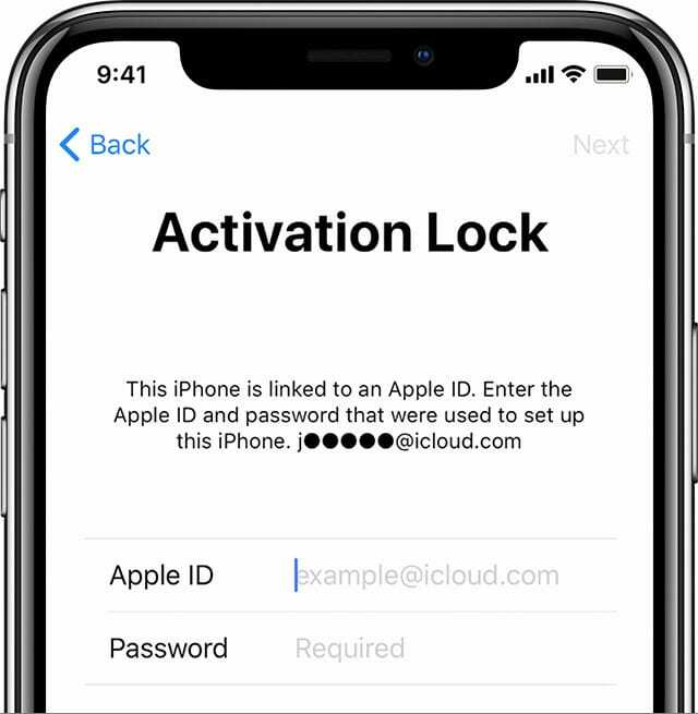 iPhone kurulumunda iCloud Aktivasyon Kilidi ekranı