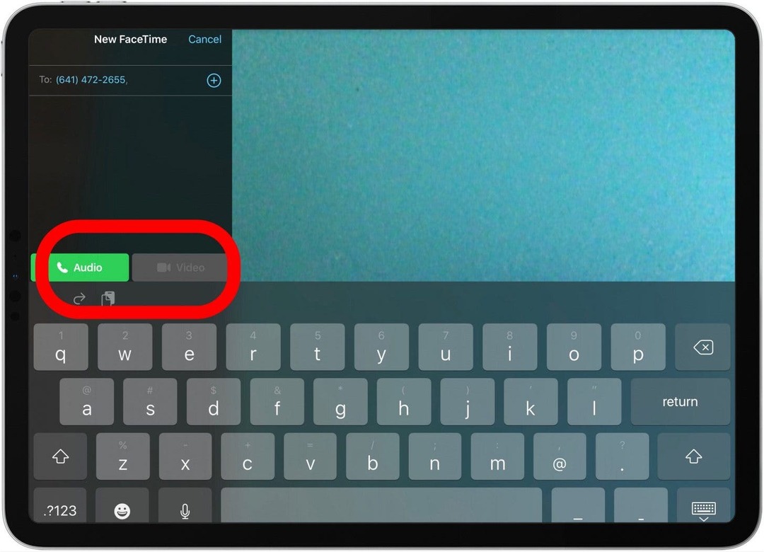 choisissez audio ou vidéo pour passer votre appel ipad