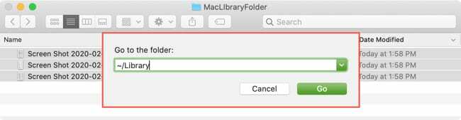 Accesați Biblioteca de foldere Mac