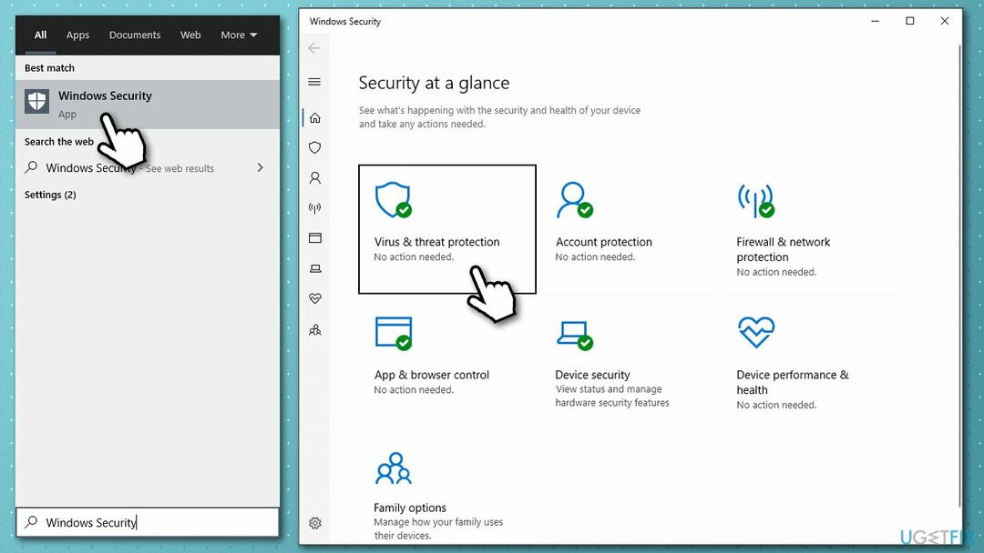 Otevřete program Windows Defender