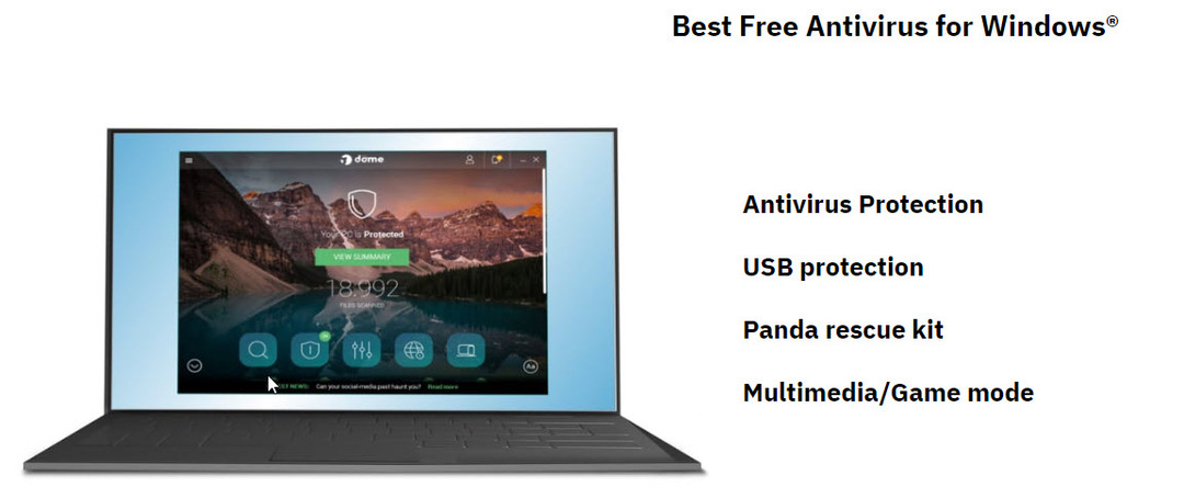 Beste gratis antivirus for Windows 11 Panda Free Antivirus