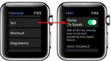 הרם לדבר Siri Apple Watch