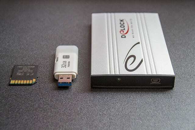 USB 및 SD 카드 외부 저장소 옵션