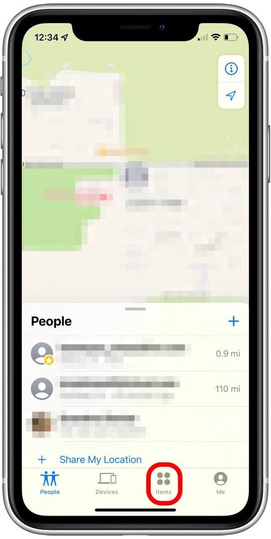 Find My item, за да намерите AirTags iPhone