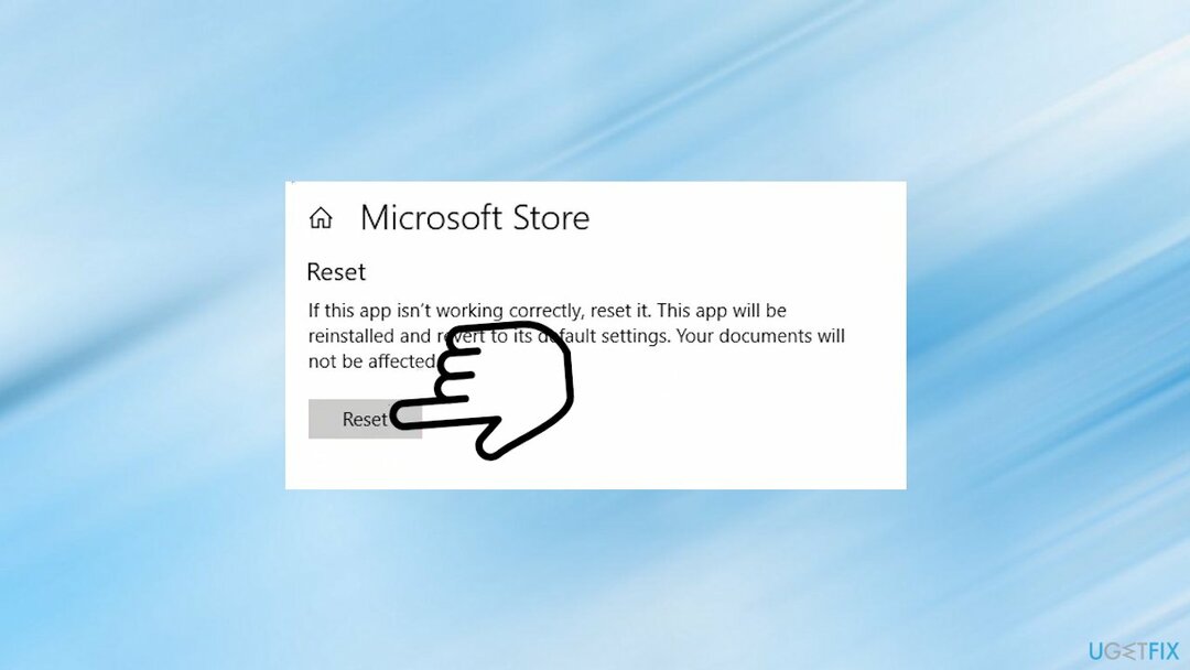 איפוס של Microsoft Store