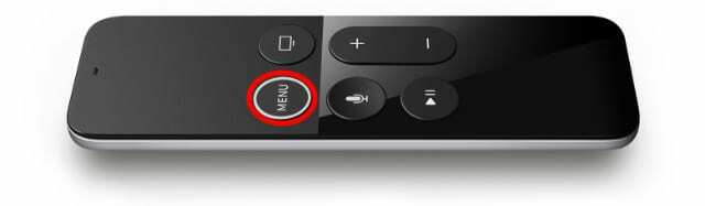 Botão Menu no Siri Remote