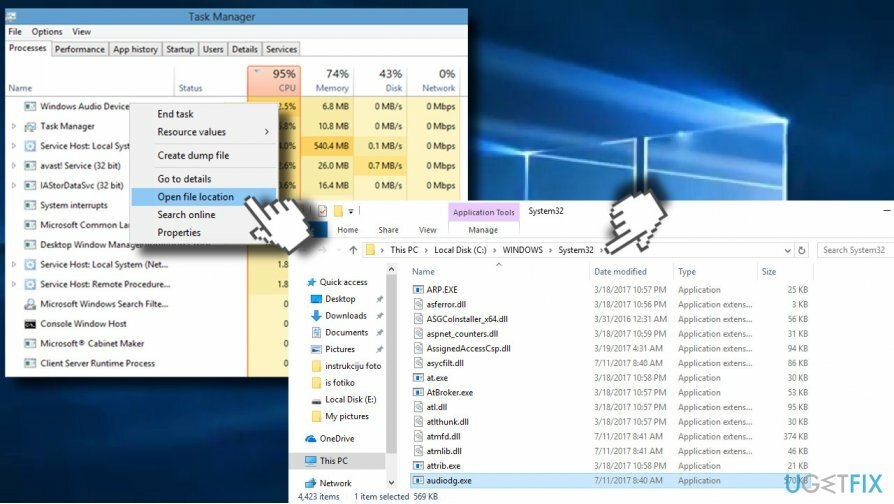 Compruebe la ubicación del archivo AudioDG.exe