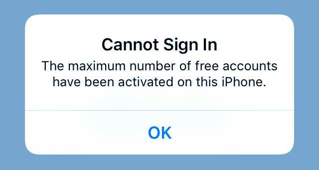 L'ID Apple e l'account iCloud non possono accedere al massimo sono stati attivati