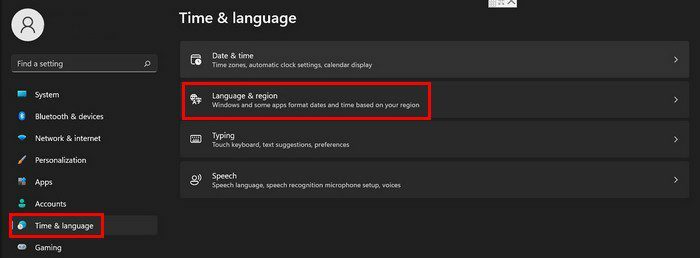 Zeit und Sprache Windows 11