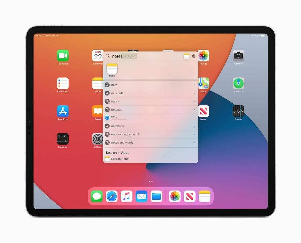 iPadOS 14 žarometi