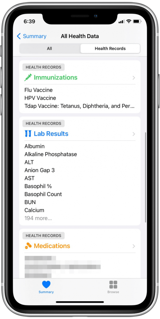 مشاركة تطبيق Health Record Health