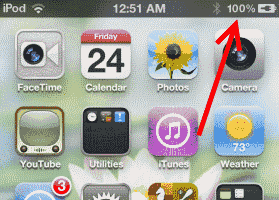 Jauge de batterie sur iPod Touch
