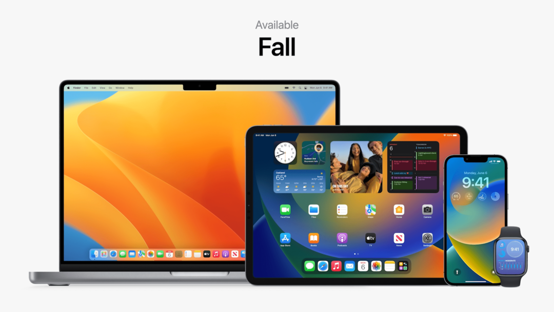 iPadOS 16 iOS 16 macOS Ventura Disponibilité