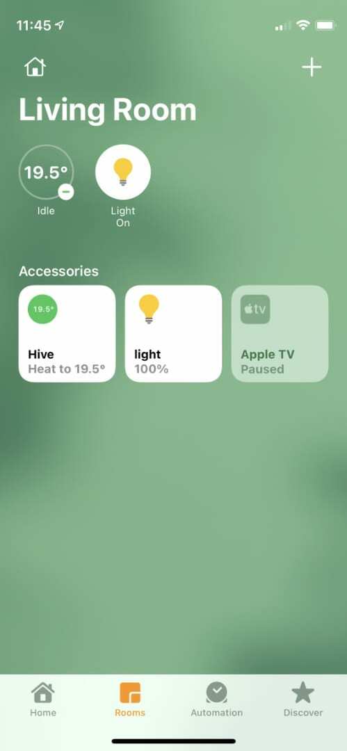 Seite " Räume" in der Apple Home-App