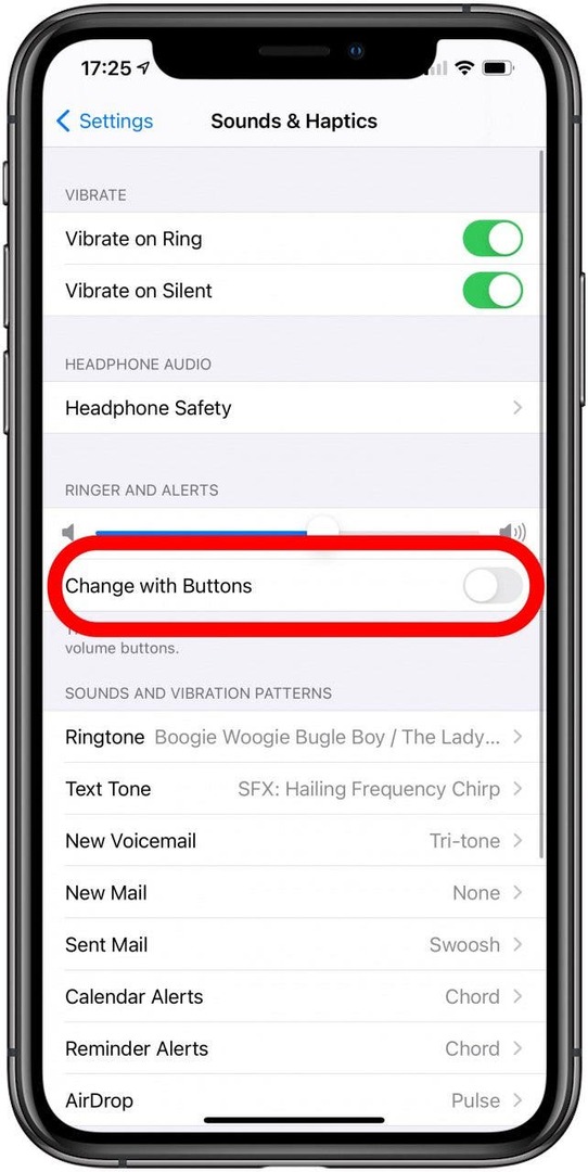 Sous Sonnerie et alertes, activez Modifier avec des boutons.