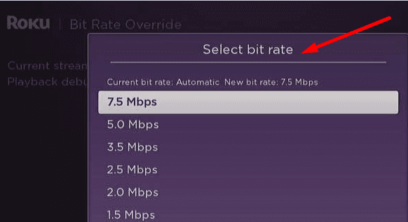 bitrate roku