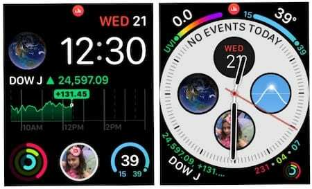 أمثلة على Infograph من Apple Watch