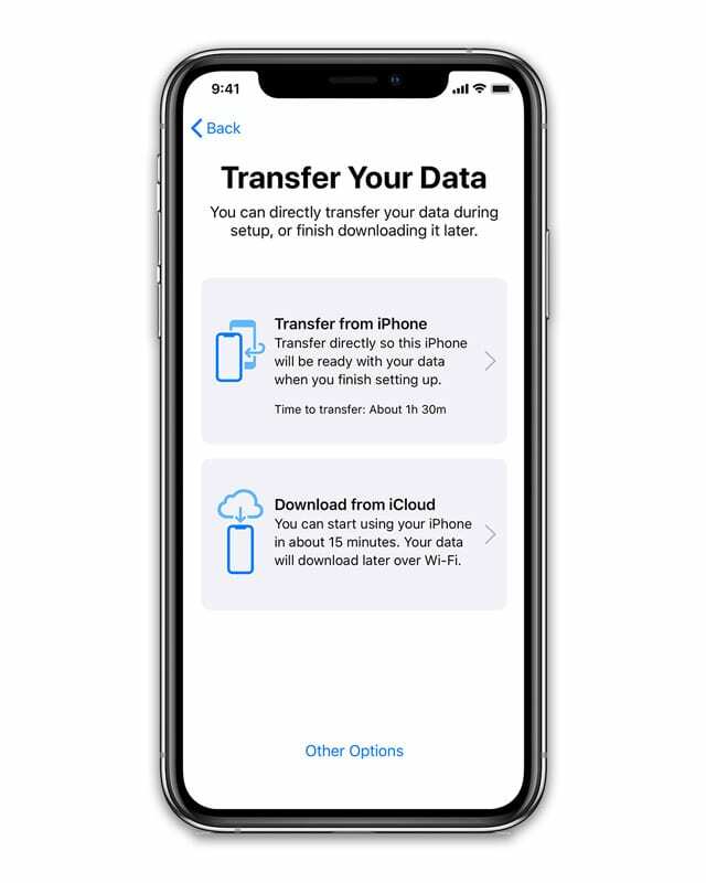 Transfiera datos directamente de un iPhone a otro usando Quick Start