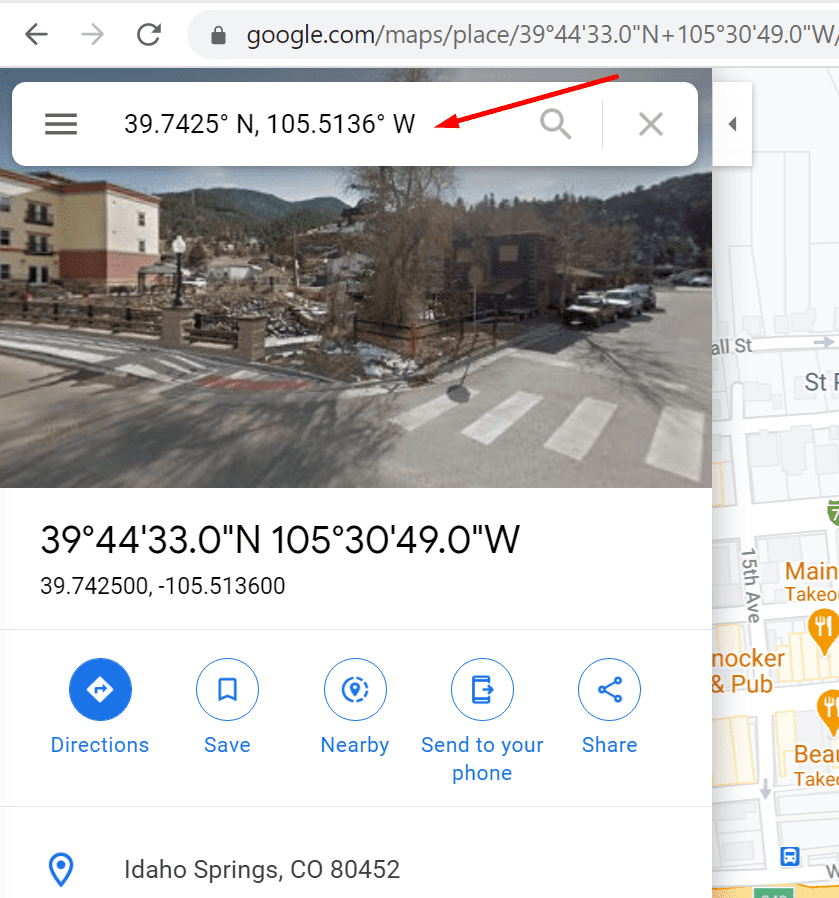 vyhledávání souřadnic google maps