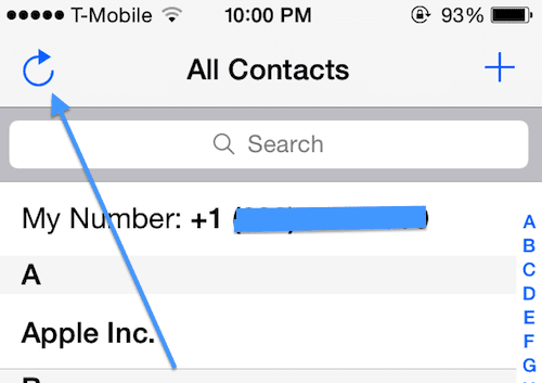 iOS-kontakter