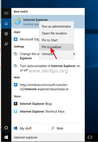 Internet Explorer de Windows 10 