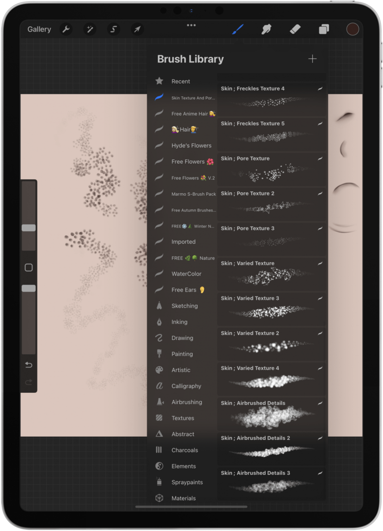 Procreate için ücretsiz cilt fırçaları