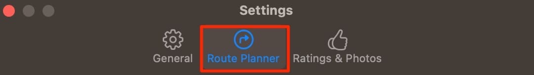 Route Planner Mac Mapsi ekraanipilt