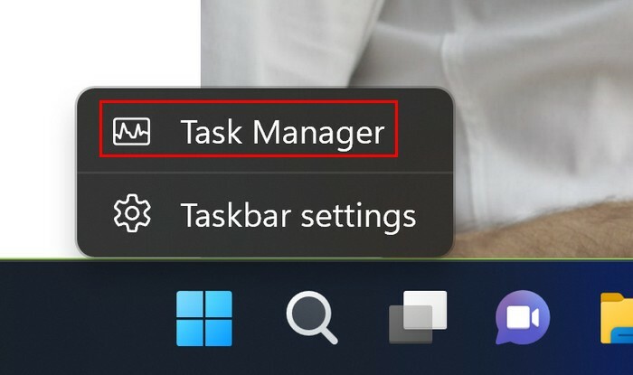 Επιλογή Task Manager στα Windows 11