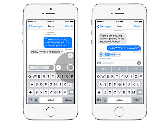 iOS 8 mensagens de voz