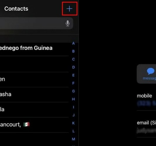 Dodajanje stikov iPad Contacts