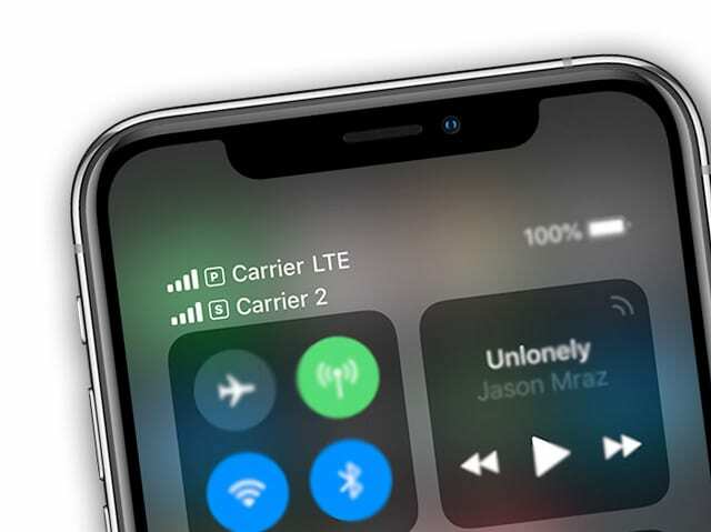 Stöd för eSIM och Dual SIM i iPhone Control Center