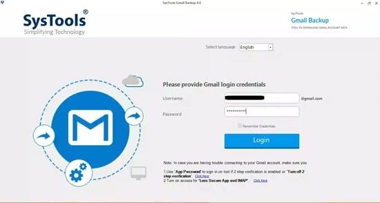 SysToolsin Gmail-varmuuskopiointiohjelmisto