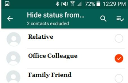 चयनित संपर्कों से अपना व्हाट्सएप स्टेटस छुपाएं