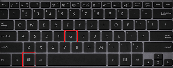 Використовуйте комбінацію клавіш Windows+G