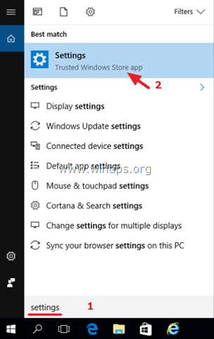 opraviť chýbajúcu ikonu Nastavenia Windows 10