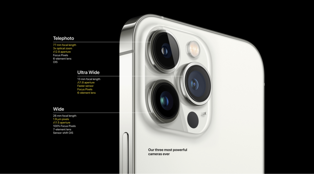iPhone 13 Pro objektiivid