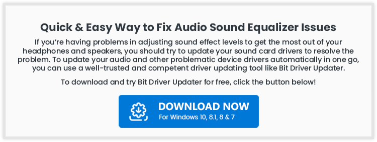 Schnelle und einfache Möglichkeit, das Problem mit dem Audio-Sound-Equalizer zu beheben - MSG