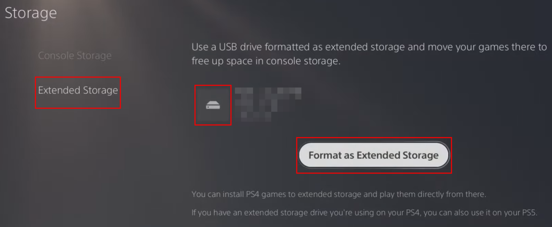 Formate o armazenamento USB para atualizar o armazenamento do PS5