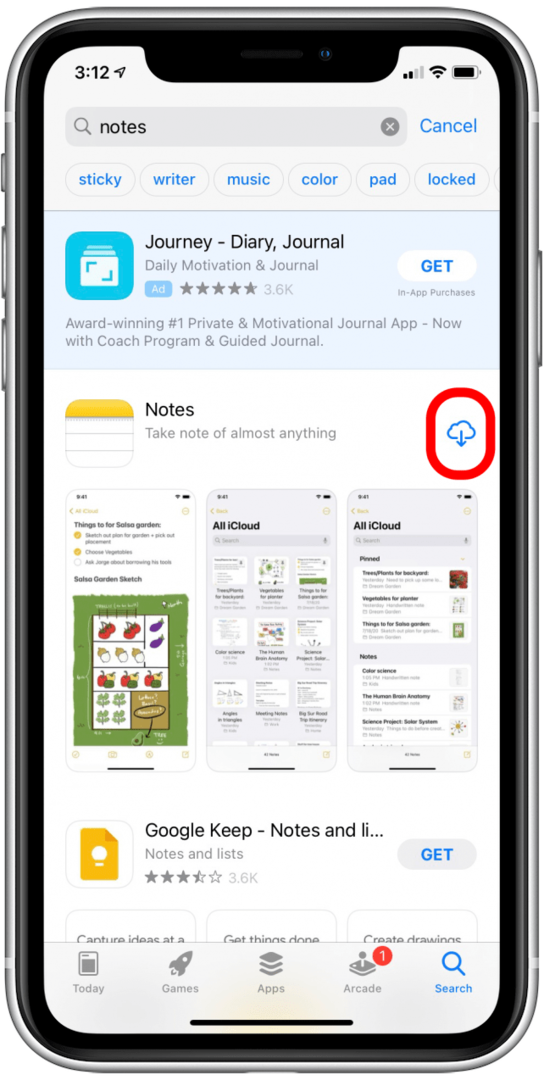 Поверніть програму Notes на iPhone