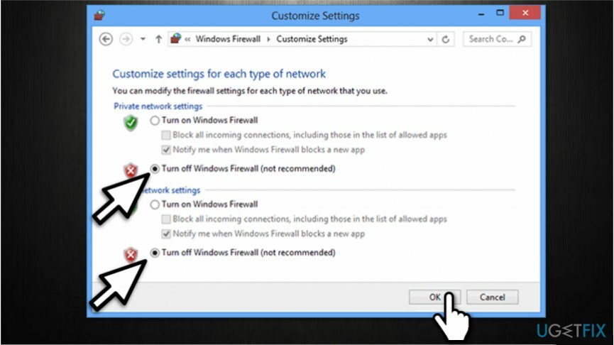 ERR_CERT_COMMON_NAME_INVALID को ठीक करने के लिए Windows फ़ायरवॉल अक्षम करें