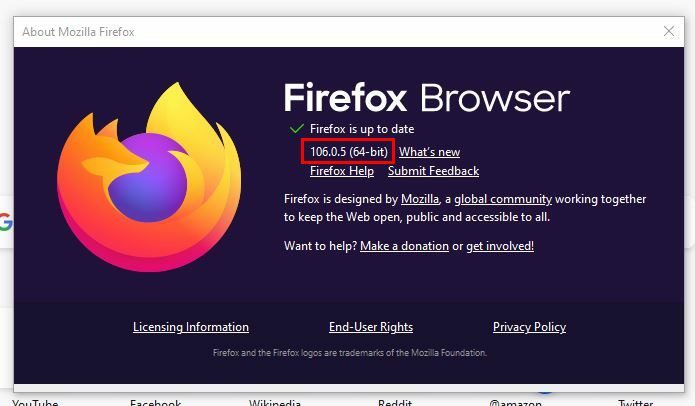 Versione Firefox