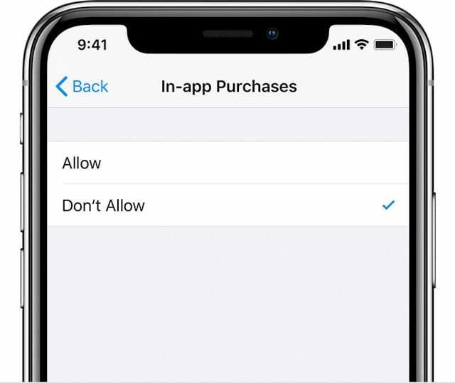 não permite alterações para as restrições de tempo de uso em compras no aplicativo iOS 12